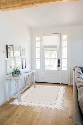 Global 216 Area Rug in Beige / Light Beige Gracie Oaks Rug Size: Rectangle 4' x 6' in White Scandinavian Entryway