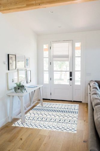 Waukee Moroccan Performance Light Blue Rug Dakota Fields Rug Size: Rectangle 4' x 6' in White Scandinavian Entryway