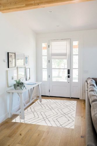 Gantz Geometric Ivory/Gray Area Rug Union Rustic Rug Size: Rectangle 4' x 6' in White Scandinavian Entryway