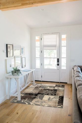 SUPERIOR Indoor Area Rug, Jute Backed, Perfect for Hallway, Entryway, Office, Living/Dining Room, Bedroom, Kitchen, Floor, Modern Floral Patchwork Decor, Pastiche Collection - 4ft x 6ft , Beige in White Scandinavian Entryway