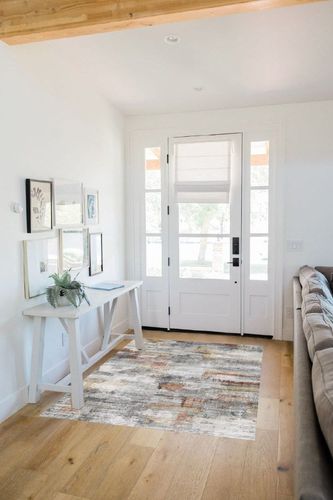 vivorug Washable Rug, Ultra Soft Area Rug 4x6, Non Slip Abstract Rug Foldable, Stain Resistant Rugs for Living Room Bedroom, Modern Fuzzy Rug (Gray/Rust, 4'x6') in White Scandinavian Entryway