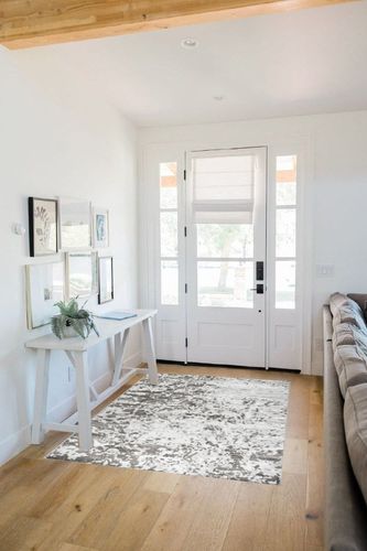 nuLOOM Meaghan Contemporary Abstract Area Rug, 4x6, Grey in White Scandinavian Entryway