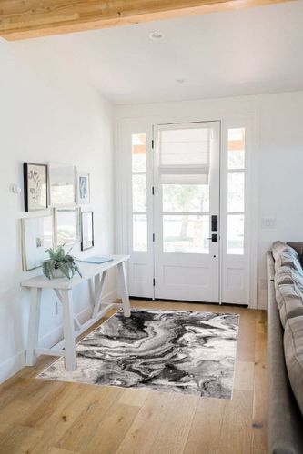 nuLOOM Remona Modern Abstract Area Rug, 4' x 6', Grey in White Scandinavian Entryway