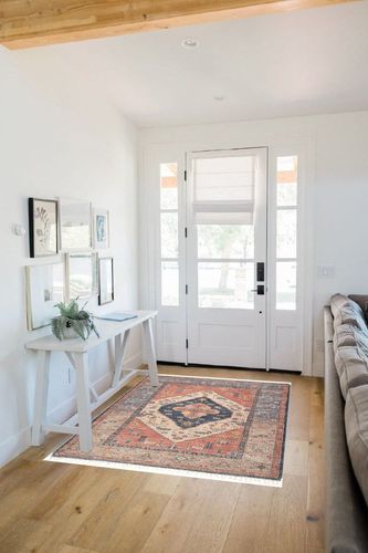 nuLOOM Diandra Persian Medallion Tasseled Area Rug, 4x6, Multi in White Scandinavian Entryway