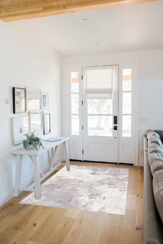 FINOREN Modern Minimalist Lines Area Rugs for Living Room,Bedroom,Kitchen,Entryway,Non Slip Backing,Non-Shedding,Soft Washable Rugs,Gray-White,4x6 Feet in White Scandinavian Entryway