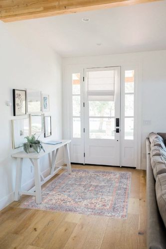 Nicole Curtis Machine Washable Series 1 Bohemian Blue/Multi 4' x 6' Area -Rug, Easy -Cleaning, Non Shedding, Bed Room, Living Room, Dining Room, Kitchen (4x6) in White Scandinavian Entryway