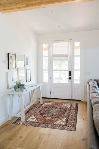 Valenrug 4x6 Rug - Stain Resistant Lightweight Washable Rug, Anti-Skid Rugs for Living Room, Vintage Tribal Area Rug(Coffee/Red, 4'x6') in White Scandinavian Entryway