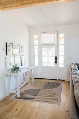Lahome Modern Rainbow Easy Jute Rug, 4x6 Living Room Rug Washable Rugs for Bedroom Farmhouse Throw Rug, Contemporary Kitchen Dining Mat Non Slip Floor Carpet for Office Laundry Room Backyard in White Scandinavian Entryway