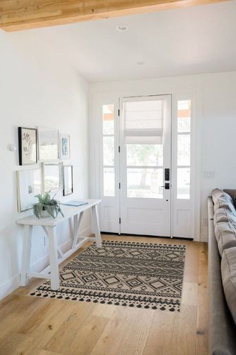 Lahome Washable Black and Tan Easy Jute Rug 4x6, Boho Entryway Rugs,Southwestern Farmhouse Non Slip Non Shedding Office Indoor Outdoor Throw Floor Carpet for Backyard Kitchen Entry Bedroom in White Scandinavian Entryway
