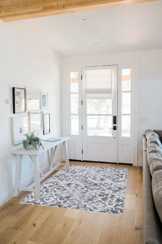 Wonnitar Moroccan Washable Area Rug - 4x6 Large Rug for Living Room Grey Bedroom Throw Mat Non-Slip Soft Distressed Modern Dining Room Indoor Geometric Carpet for Office Entry Bathroom in White Scandinavian Entryway