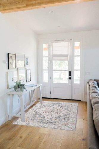 Syalife Washable Rug Vintage Area Rugs, 4'x 6' Living Room Rug with Non Slip Backing, Ultra-Thin Medallion Distressed Non-Shedding Boho Rug, Vintage Floor Mat Indoor Rug (FG03-Grey, 4'x 6') in White Scandinavian Entryway