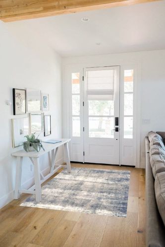 vivorug Washable Rug, Ultra Soft Area Rug 4x6, Non Slip Abstract Rug Foldable, Stain Resistant Rugs for Living Room Bedroom, Modern Fuzzy Rug (Gardual-Blue, 4'x6') in White Scandinavian Entryway
