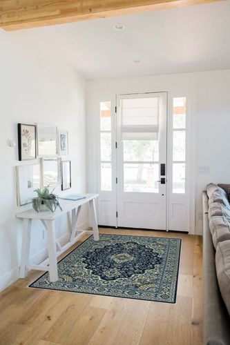 WESTLOOM Area Rug 4x6 Vintage Area Rug Oriental Traditional Area Rug Medallion Collection Non-Shedding Indoor Area Rug for Living Room Bedroom Dining Room, Red in White Scandinavian Entryway