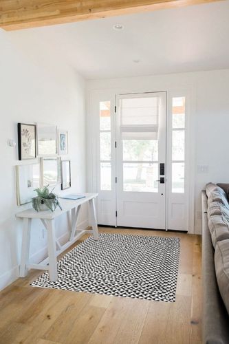 Super Area Rugs Tri-Color Cotton Farmhouse Braided Cotton Rug - Buffalo Check Black,White,Gray 4' x 6' Rectangle in White Scandinavian Entryway