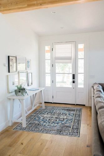 RUGSREAL Washable Area Rug 4x6 Boho Rug Vintage Rug Indoor Floor Cover Grey Multi Print Distressed Carpet Lightweight Foldable Accent Rug Kitchen Living Room Bedroom Dining Room in White Scandinavian Entryway