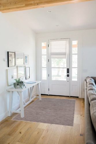 Safavieh Lasa Collection Accent Rug - 4' x 6', Grey, Solid Fringe Design, Non-Shedding & Easy Care, Ideal for High Traffic Areas in Entryway, Living Room, Bedroom (LAS108G) in White Scandinavian Entryway