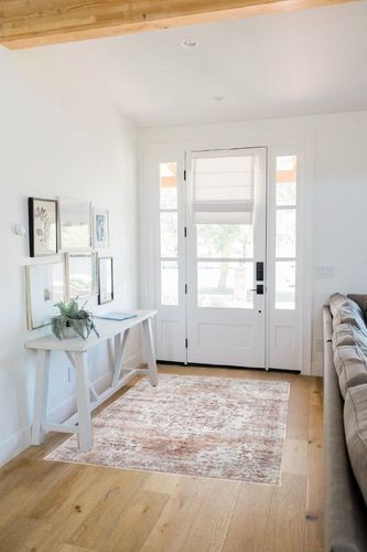Bloom Rugs Washable Non-Slip 4' x 6' Rug - Ivory/Blush Traditional Area Rug for Living Room, Bedroom, Dining Room, and Kitchen - Exact Size: 4' x 6' in White Scandinavian Entryway