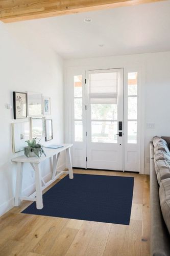 Garland Rug Town Square 4-Feet by 6-Feet Area Rug Navy in White Scandinavian Entryway