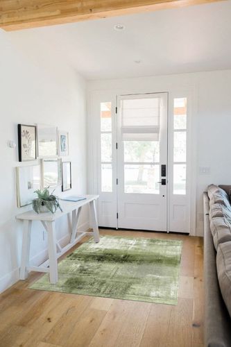 Sage Green Large Rectangular Area Rugs 4' x 6' Living Room, Durable Non Slip Rug Carpet Floor Mat for Bedroom Bedside Outdoor Modern Abstract Minimalist Painting Art in White Scandinavian Entryway