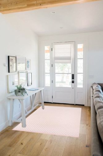 Erin Gates by Momeni Langdon Windsor Pink Hand Woven Wool Area Rug 3'9" X 5'9" in White Scandinavian Entryway