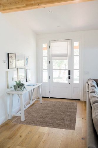 Loloi II Birch Collection BIR-02 Natural/Bark 3'-6" x 5'-6", .25" Pile Height, Indoor/Outdoor Area Rug in White Scandinavian Entryway