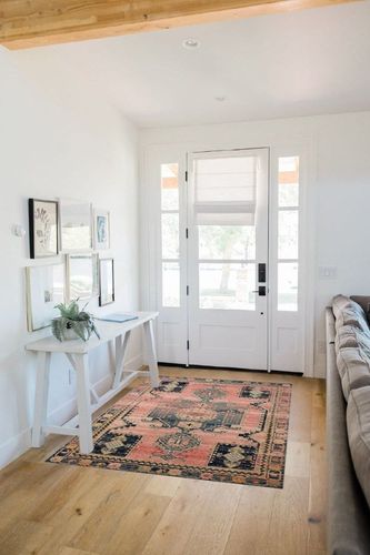 Loloi II Jocelyn Collection JOC-06 Accent Rug 4'-0" x 6'-0" Rose/Rose Rectangular 0.38" Thick in White Scandinavian Entryway