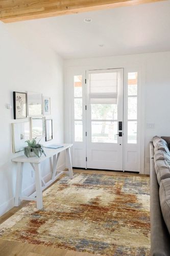 Haltwhistle Abstract Terracotta Area Rug 17 Stories Rug Size: Rectangle 5'3" x 7'8" in White Scandinavian Entryway