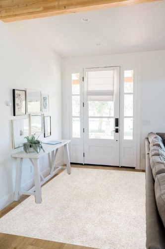 nuLOOM Clare Solid Shag Area Rug, 5' 3" x 7' 6", White in White Scandinavian Entryway