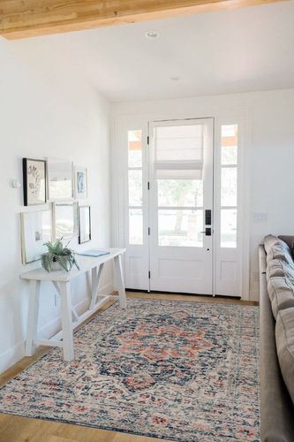 Bloom Rugs Traditional Blue Multicolor Area Rug - Vintage Boho 5x7 Rug for Living Room, Bedroom and Kitchen (5'3" x 7'6") in White Scandinavian Entryway