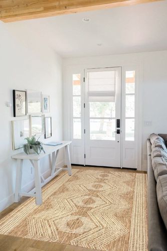 nuLOOM Ranya Tribal Indoor/Outdoor Area Rug, 5x8, Light Brown in White Scandinavian Entryway