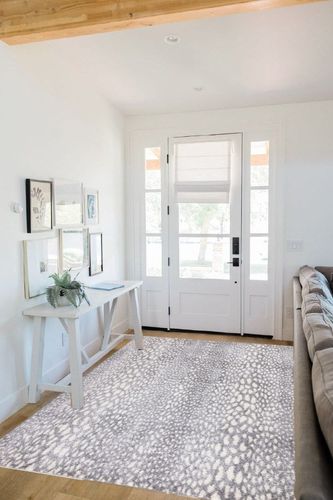 Abani Area Rug - 5x8 - Antelope Collection - Indoor Use - Grey & Cream Animal Print - Medium Pile-Turkish Made-Stain & Shed Resistant Livingroom Bedroom Kitchen Office-Safe for Kids & Pets-Soft Feel in White Scandinavian Entryway