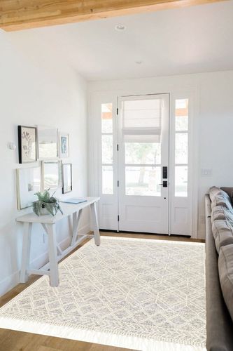 Mark&Day Area Rugs, 5x7 Staveley Bohemian/Global Ivory Area Rug, Beige/White/Black Carpet for Living Room, Bedroom or Kitchen (5' x 7'6") in White Scandinavian Entryway