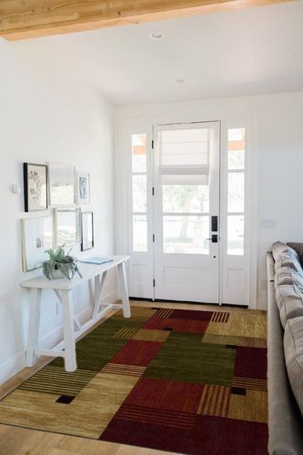 Mohawk Home Alliance Modern Geometric 5' x 8' Area Rug - Red - Perfect for Living Room, Dining Room, Office in White Scandinavian Entryway
