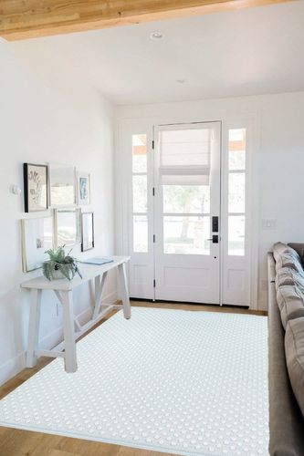 Erin Gates by Momeni Langdon Windsor Blue Hand Woven Wool Area Rug 5' X 8' (LANGDLGD-2BLU5080) in White Scandinavian Entryway