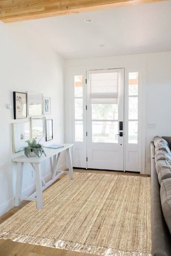 nuLOOM Daniela Farmhouse Chunky Jute Area Rug, 5' x 7' 6", Natural in White Scandinavian Entryway