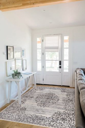 JONATHAN Y MDP206A-5 Minori Filigree Medallion Bohemian Indoor Area-Rug Country Easy-Cleaning Bedroom Kitchen Living Room Non Shedding, 5 X 8, Dark Gray/Cream in White Scandinavian Entryway