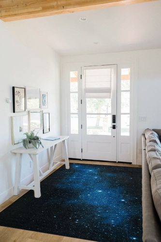 Mohawk Home Kids Playroom Boys Area Rug, Interstellar Blue (5' x 8') in White Scandinavian Entryway