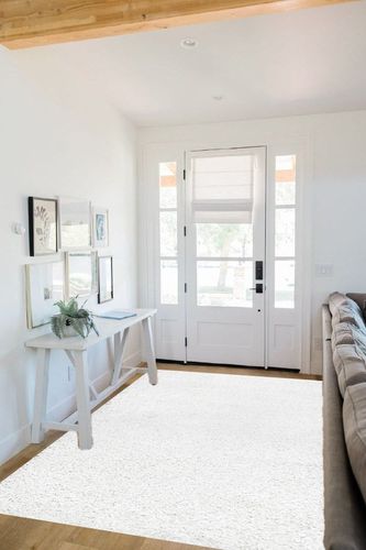 nuLOOM Marleen Contemporary Shag Area Rug, 5x8, Off White in White Scandinavian Entryway