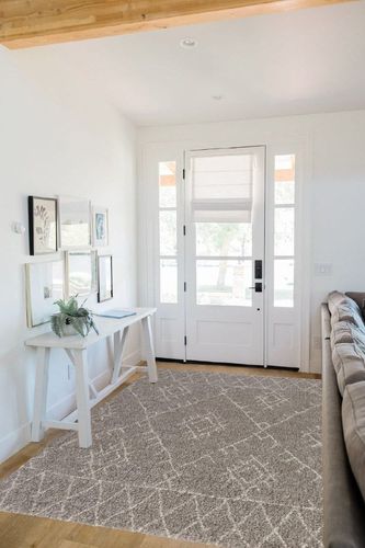 Mark&Day Area Rugs, 5x8 Logan Bohemian/Global Taupe/White Area Rug, Beige/Brown Carpet for Living Room, Bedroom or Kitchen (5'3" x 7'7") in White Scandinavian Entryway