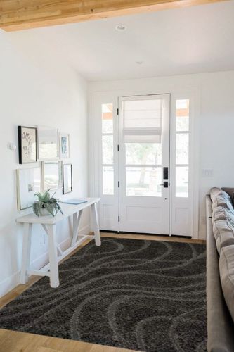 SAFAVIEH Florida Shag Collection Area Rug - 5'3" x 7'6", Grey & Grey, Non-Shedding & Easy Care, 1.2-inch Thick Ideal for High Traffic Areas in Living Room, Bedroom (SG471-8080) in White Scandinavian Entryway