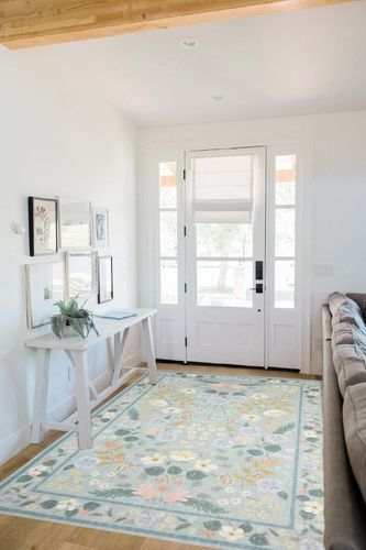 Loloi Rifle Paper Co. x Cotswolds Sky 5'-0" x 7'-6" Area Rug in White Scandinavian Entryway