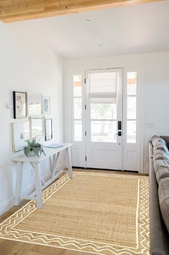 Erin Gates Orchard Border 5' x 8' Area Rugs with Natural ORCHAORC-1NAT5080 in White Scandinavian Entryway