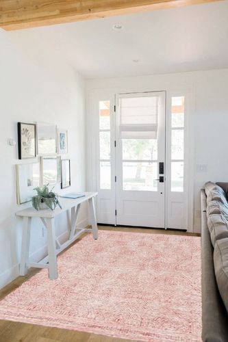 SAFAVIEH Abstract Collection Area Rug - 5' x 8', Ivory & Red, Handmade Wool, Ideal for High Traffic Areas in Living Room, Bedroom, Dining (ABT340Q-5) in White Scandinavian Entryway