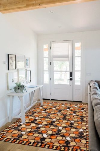 SAFAVIEH Aspen Collection Area Rug - 5' x 8', Light Yellow & Orange, Handmade Boho Wool, Ideal for High Traffic Areas in Living Room, Bedroom (APN128D) in White Scandinavian Entryway