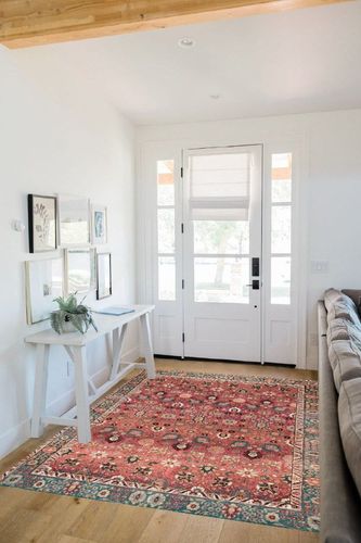 vivorug Washable Rug in White Scandinavian Entryway