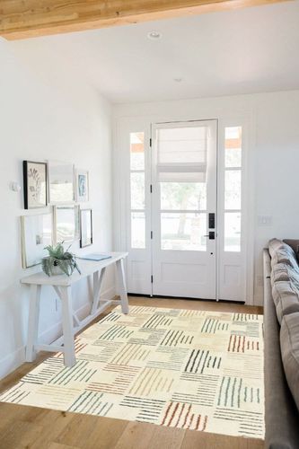 Hodgin Ivory/Multi Area Rug Zipcode Design Rug Size: Rectangle 5'3" x 7'3" in White Scandinavian Entryway