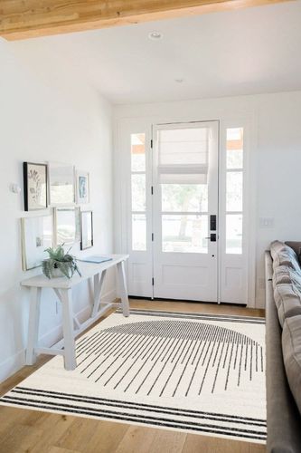 Artistic Weavers Jimina Black/Ivory 5 ft. x 7 ft. Indoor Area Rug in White Scandinavian Entryway