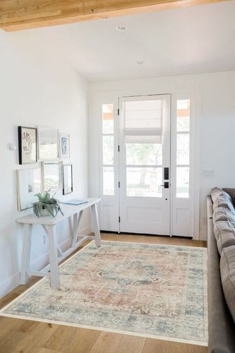 5'x7' | Washable Floral Area Rug | Kitchen & Living Room Rugs | Floral Rug ... in White Scandinavian Entryway