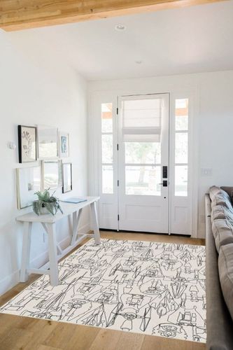 5'x7' | Washable Star Wars Area Rug | Living Room & Bedroom Rugs | Stain ... in White Scandinavian Entryway