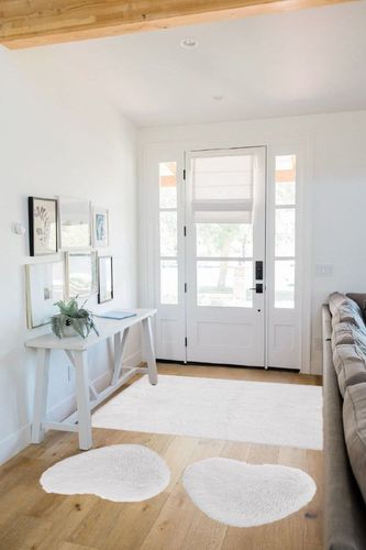 Teochow 5x7 Area Rugs for Bedroom, 3 PCS White Fluffy Rugs for Living Room, Plush Shaggy Bedside Rug for Girls Kids Room Nursery Cute Home Decor, Dorm Super Soft Fuzzy Indoor Floor Carpet in White Scandinavian Entryway